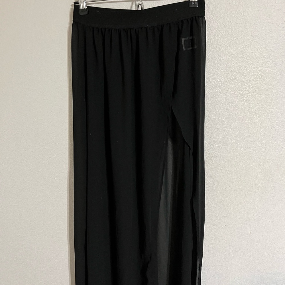 Mesh Cover Up Skirt With High Slit